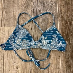 RVCA | blue floral bikini top